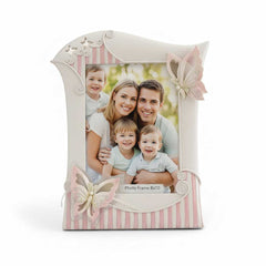Eleganter Bilderrahmen (8"x10" / 34x27 cm) mit Schmetterlings-Detail – Rose-Cream