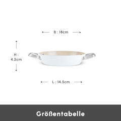Karaca Swiss Crystal Almond Cream 18 cm – Flache Pfanne mit Griff