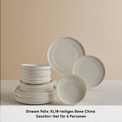 Service de table Karaca Stream Bone Felix XL pour 6 personnes, 18 pièces