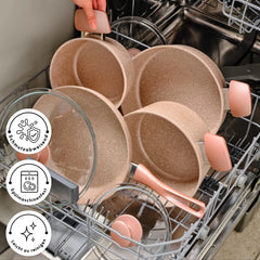 Karaca Biogranit Rosegold Induktions-Kochgeschirr-Set, 7-teilig
