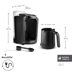 Hatir Aqua automatische türkische Kaffeemaschine, Schwarz