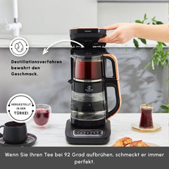 Caysever Robotea Pro théière 4-en-1, bouilloire et cafetière filtre, 2500 W, noir-cuivre