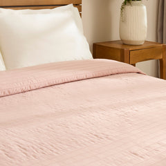 Karaca Freya Tagesdecke für Doppelbett Puderrosa, 230 × 240 cm