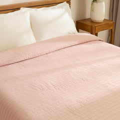 Karaca Freya Tagesdecke für Doppelbett Puderrosa, 230 × 240 cm