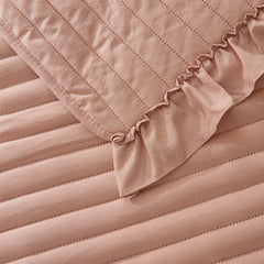 Karaca Freya Tagesdecke für Doppelbett Puderrosa, 230 × 240 cm