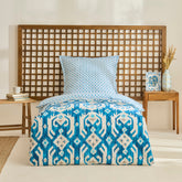 Karaca Neos Renforcé Bettwäsche-Set für Einzelbett Blau aus 100 % Baumwolle
