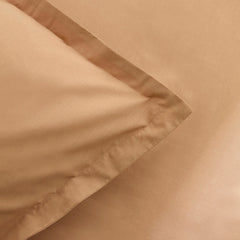 Karaca Vera Perkal Bettwäsche-Set für Doppelbett Beige aus 100 % Baumwolle