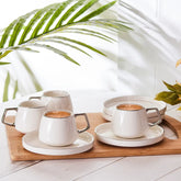 Karaca Streamline Saturn Platinum 6 Personen Espressotassen Set, 12-teilig