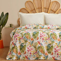 Karaca Alva Piqué Tagesdecke für Doppelbett Grün aus 100 % Baumwolle, 200 × 220 cm