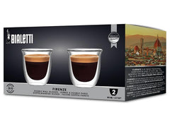 Bialetti Espresso Becher Firenze 80 ml, 2 Stück, Transparent