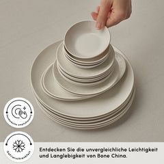 Karaca Artiste Bone China Tafelservice für 6 Personen – 20-teilig, Weiss