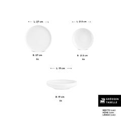 Service de table Karaca Stream Bone Felix XL pour 6 personnes, 18 pièces
