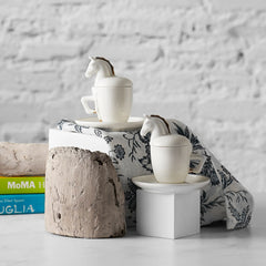 Karaca Horse tasse à moka en porcelaine 4 pièces tasse à expresso pour 2 personnes