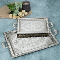 DALGIC GÜMÜS 2210SET2 – Ensemble de 2 plateaux de service rectangulaires en métal