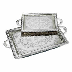 DALGIC GÜMÜS 2210SET2 – Ensemble de 2 plateaux de service rectangulaires en métal