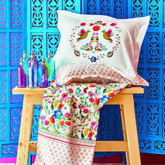Karaca Parlin Bettwäsche-Set für Doppelbett Fuchsia aus 100 % Baumwolle