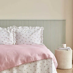 Karaca Lidya Tagesdecken-Set für Einzelbett Rosa aus 100 % Baumwolle, 3-teilig