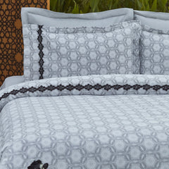Karaca Rodeni Perkal Bettwäsche-Set für Doppelbett Schwarz/Mehrfarbig aus 100 % Baumwolle