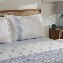 Karaca Marino Bettwäsche-Set für Einzelbett Blau aus 100 % Baumwolle