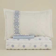 Karaca Marino Bettwäsche-Set für Einzelbett Blau aus 100 % Baumwolle