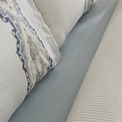 Karaca Lemy Satin Bettwäsche-Set für Doppelbett Blau aus 100 % Baumwolle