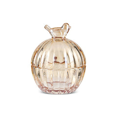 Karaca Lokumschale mit Vogel aus Glas Amber, 9,5 cm