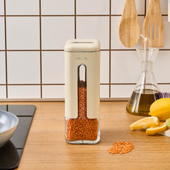Karaca Luminous Vorratsglas aus Acryl mit Deckel, Creme, 1210 ml