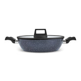 Karaca Aqua Granit Flacher Kochtopf mit Marmorbeschichtung, 30 cm