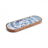 Karaca Home Mango Servierplatte aus Mangoholz Blau-Weiss