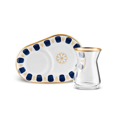 Karaca Belem Marineblau 12-teiliges Teeservice für 6 Personen