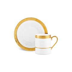 Karaca Royal Bone Victoria – 6-teiliges Kaffeetassenset (90 ml) | Bone China & Mehrfarbig