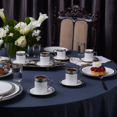 Karaca Royal Bone Kate Kaffeetassen Set, 12-teilig für 6 Personen, 90 ml