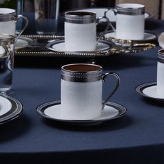 Karaca Royal Bone Kate Kaffeetassen Set, 12-teilig für 6 Personen, 90 ml