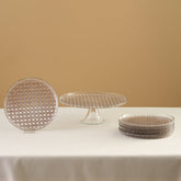Karaca Rattan Grau-Glitzer – 7-teiliges Kuchenset für 6 Personen