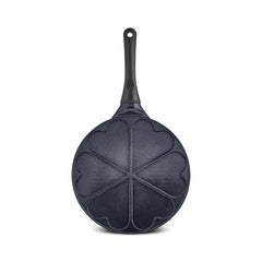 Karaca Fluffy Love – Antihaft-Pfannkuchenpfanne 26 cm mit Induktions-Keramikbeschichtung (Schwarz)