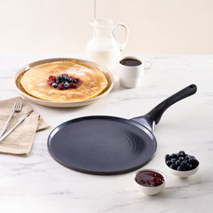 Karaca Fluffy – Antihaft-Crêp- & Pfannkuchenpfanne 26 cm mit Induktions-Keramikbeschichtung (Schwarz)