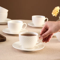 Karaca Nina Embossed Teetassen Set, 12-teilig für 6 Personen