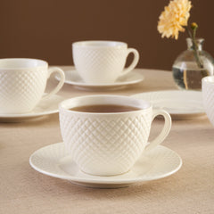 Karaca Nina Embossed Teetassen Set, 12-teilig für 6 Personen