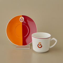 Karaca x Galatasaray Lizenziertes Espressotassen-Set für 6 Personen aus Porzellan, 12-teilig, 80 ml