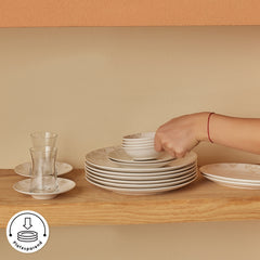 Karaca Artiste Bone China Tafelservice für 6 Personen – 20-teilig, Weiss