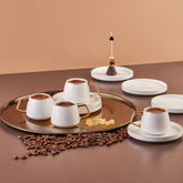Karaca Streamline Saturn Gold, Espressotassen Set für 6 Personen Gold, 12-teilig
