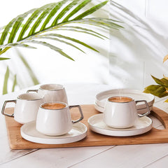 Karaca Streamline Saturn Platinum 6 Personen Espressotassen Set, 12-teilig