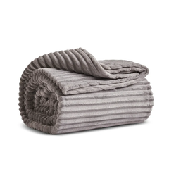 Karaca Ruby Stripe Wellsoft TV-Decke Grau, 130 × 150 cm