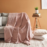Karaca Ruby Stripe Wellsoft Doppeldecke Rosa, 200 × 220 cm