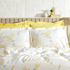 Karaca Home Loretta Bettwäsche-Set für Doppelbett Gelb aus 100 % Baumwolle