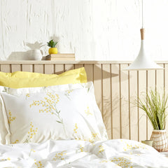 Karaca Home Loretta Bettwäsche-Set für Doppelbett Gelb aus 100 % Baumwolle