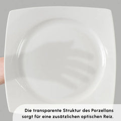 Karaca Square Bone Jamie Vesta White 52-Teiliges 12-Personen Geschirrset