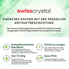Karaca Swiss Crystal Induktions Flacher Kochtopf 26 cm Creamy