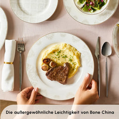 Karaca Siena New Generation Bone Gold Geschirrset, 53-teilig, 12-Personen