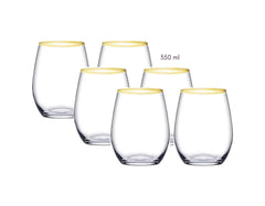 Verre Amber Golden Touch, lot de 6